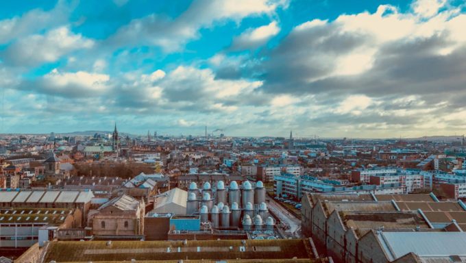 View across roofs of Ireland city.
