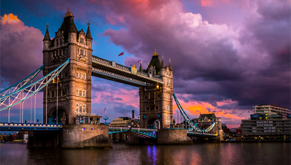 Tower bridge in London.